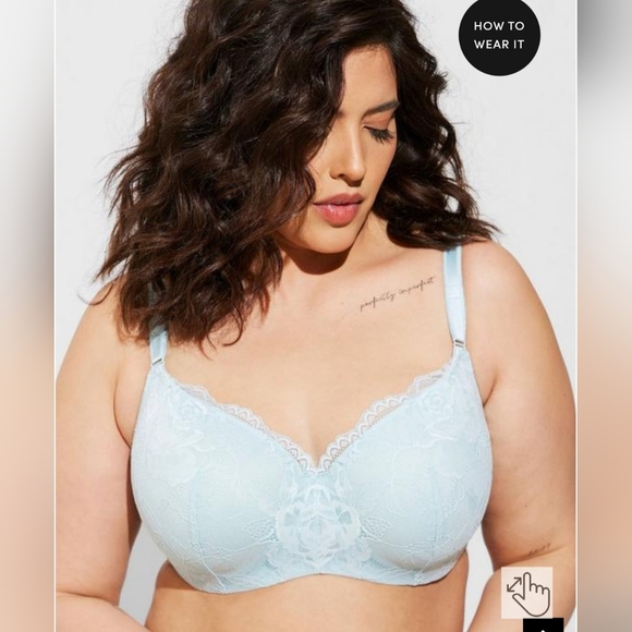 Full-Coverage Balconette Lightly Lined Floral Lace 360° Back Smoothing® Bra - Picture 2 of 5